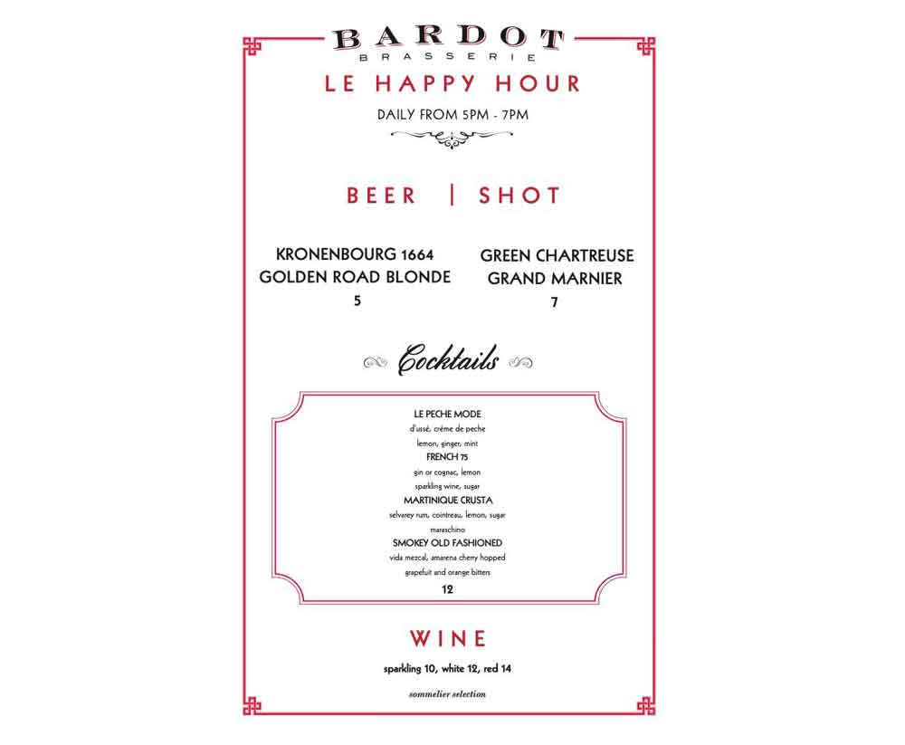 Bardot Happy Hour